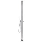 vidaXL Douche de jardin avec base gris 225 cm Acier inoxydable