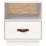 vidaXL Table de chevet Blanc 40x34x45 cm Bois de pin massif