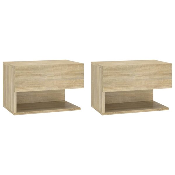 vidaXL Tables de chevet murales 2 Pièces Chêne sonoma