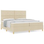 vidaXL Lit avec sommier à ressorts Crème 200x200 cm Tissu