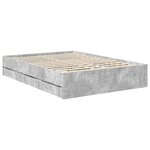 vidaXL Cadre de lit Gris béton 140 x 190 cm Bois Ingénierie