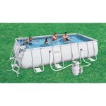 Bestway kit piscine rectangulaire  tubulaire power steel l5 49 x 2 74 x h1 22m -avec filtre a sable