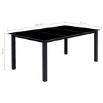 vidaXL Mobilier à dîner d'extérieur pliable 9 Pièces Aluminium Noir