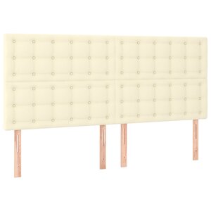 vidaXL Tête de lit Crème 180x5x118/128 cm Similicuir