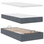 VidaXL Cadre de lit ottoman avec matelas gris foncé 160x200cm velours