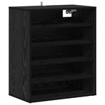 vidaXL Cabinet à chaussures avec étagère Chêne noir 60 x 35 x 70 cm