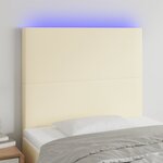 vidaXL Tête de lit à LED Crème 80x5x118/128 cm Similicuir