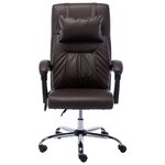 vidaXL Chaise de bureau de massage Marron Similicuir