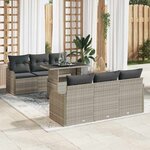 vidaXL Ensemble de canapé de jardin 7 Pièces Gris clair 100 x 55 x 73 cm