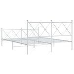 vidaXL Cadre de lit métal sans matelas et pied de lit blanc 150x200 cm