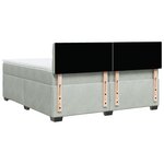 vidaXL Sommier à lattes de lit et matelas Gris clair 200x200cm Velours