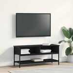 Meuble TV vidaXL Noir Chêne 100x35x45 cm Bois d'ingénierie et Acier