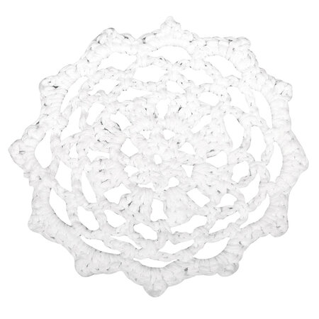 Ornement dentelle crocheté Ø 7 5 cm Blanc