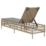 vidaXL Chaise longue avec coussin beige résine tressée
