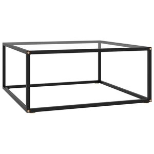 vidaXL Table basse Noir avec verre trempé 80x80x35 cm