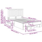 vidaXL Cadre de lit Chêne artisanal 120 x 190 cm Bois d'ingénierie