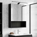 vidaXL Armoire Miroir de Salle de Bain Chêne noir 50 x 14 5 x 70 cm