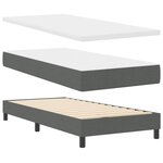 vidaXL Lit à ressorts avec tête de lit Gris foncé 200 x 90 cm tissu