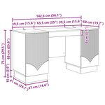 vidaXL Bureau Blanc brillant 142 5 x 50 x 75 cm Bois d'ingénierie