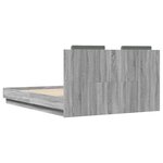 vidaXL Cadre de lit tête de lit et lumières LED sonoma gris 120x190 cm