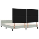 Lit vidaXL Gris clair 180x200 cm Velours