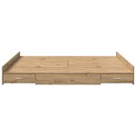 vidaXL Cadre de lit avec rangement chêne artisanal 200 x 200 cm