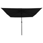 vidaXL Parasol de jardin Noir 295 x 295 x 245 cm Polyester et Acier