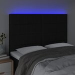 vidaXL Tête de lit à LED Noir 144x5x118/128 cm Tissu