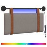 vidaXL Tête de lit suspendue Avec lumière LED Taupe PU antique