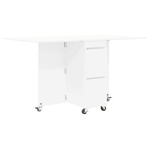 vidaXL Table à dîner 2 Pièces 140 x 80 x 77 cm Bois d'ingénierie Blanc