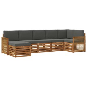 vidaXL Ensemble de canapés d'extérieur 6 pc Naturel et Anthracite