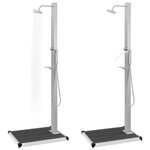 vidaXL Douche d'extérieur avec receveur de douche WPC Acier inoxydable