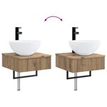 vidaXL Basin de lavage mural Chêne artisanal 40 x 41 x 40 5 cm