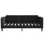 vidaXL Lit de jour avec gigogne et tiroirs noir 90x190 cm tissu