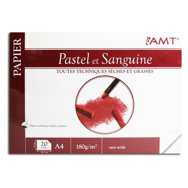 Bloc pastel et sanguine - a4 - 20 feuilles - 180g/m2- amt