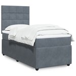vidaXL Sommier à lattes de lit avec matelas Gris foncé 100x200 cm