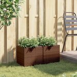 vidaXL Jardinières 2 Pièces marron 36x30x32 cm résine tressée