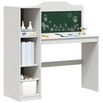 vidaXL Bureau avec rangement ouvert et tableau noir ROROS Blanc