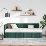 vidaXL Cadre de lit d'angle avec matelas 2 Pièces Vert Velours