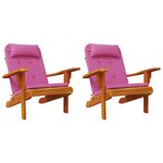 vidaXL Coussins de chaise adirondack lot de 2 rose tissu oxford