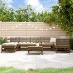 vidaXL Salon de jardin 8 Pièces avec coussins marron miel bois massif