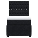 vidaXL Sommier à lattes de lit avec matelas Noir 90x190 cm Velours