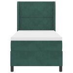vidaXL Lit à ressorts avec tête de lit Vert foncé 90 x 200 cm Velours