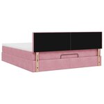 VidaXL Cadre de lit ottoman avec matelas rose 180x200 cm velours