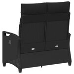 vidaXL Banc de jardin Noir 105 x 60 x 112 cm Acier et Polyester