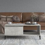 vidaXL Table basse Gris béton 90x50x36 5 cm Bois d'ingénierie