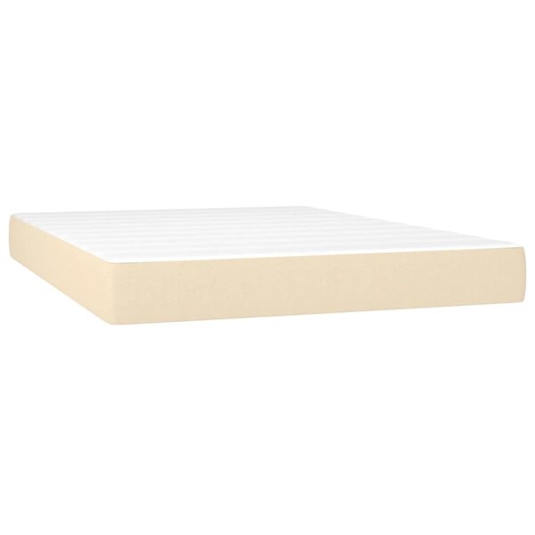 vidaXL Matelas de lit à ressorts ensachés fermeté moyenne Crème 140x200x20 cm Tissu
