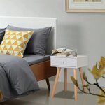 Vidaxl table de chevet 2 pièces bois de pin massif 40 x 30 x 61 cm blanc