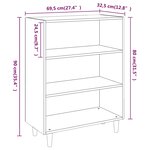 vidaXL Buffet Chêne fumé 69 5x32 5x90 cm Bois d'ingénierie