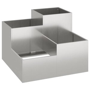 vidaXL Cache-pot de jardin Argent 80 x 80 x 60 cm Acier inoxydable